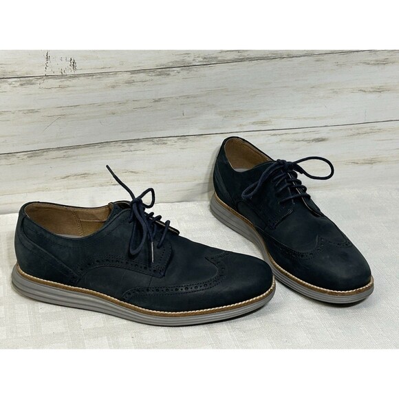 Cole Haan Original Grand Men's Size 8 M Blue Wingtip Oxford Sneaker Shoes C26473 - Picture 1 of 16